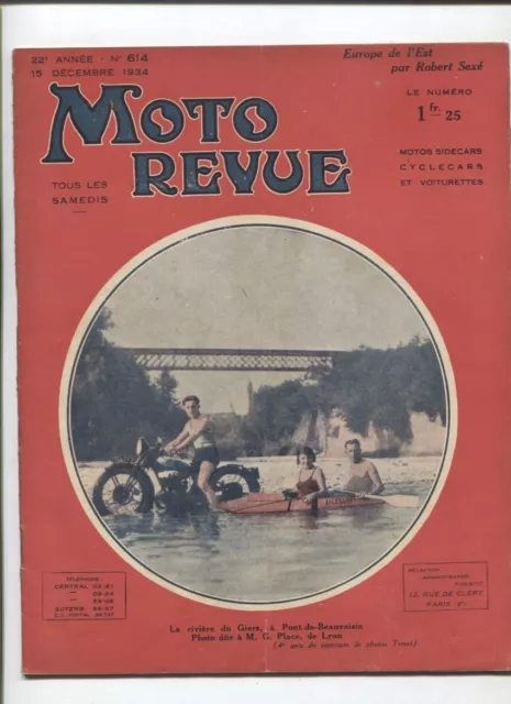 Moto Revue N°614  ; 15 decembre 1934 : la suspenssion arriére en 6 croquis