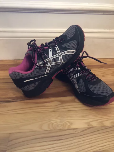 Asics GLS T28BQ Running Shoes Sneakers Womens Size 10 Black Pink Mesh Lace Up