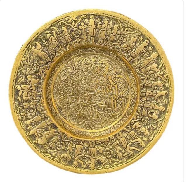 COUPELLE - ASSIETTE - gravée - Bronze ou similaire - 14,4 cm env.
