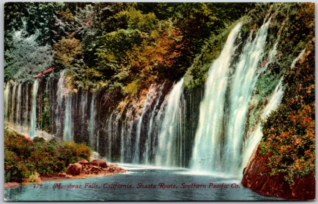 Mossbrae Falls, Southern Pacific Railway, Shasta Route, California - Postcard
