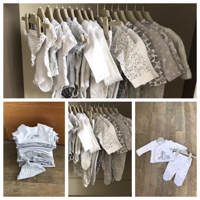Newborn/ 0-1 Month Gender Neutral / Unisex / Boy / Girl Baby Clothes Bundle