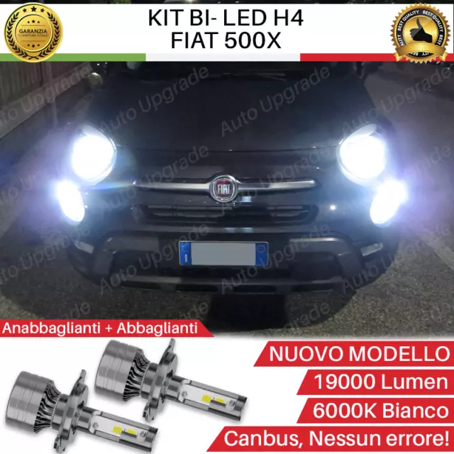 Kit Led H4 Per Fiat 500X My 2018 In Poi 6000K Xenon Bianco Canbus 19000Lm Bi-Led