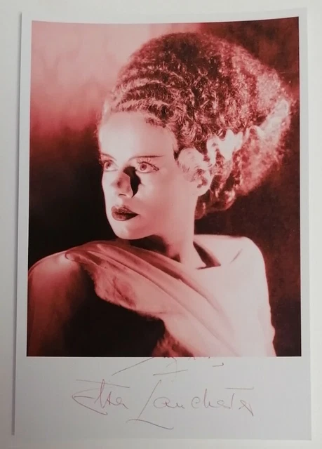 PRINT - Universal Horror 6"X4" Autograph Reprint Horror Actor Elsa Lanchester
