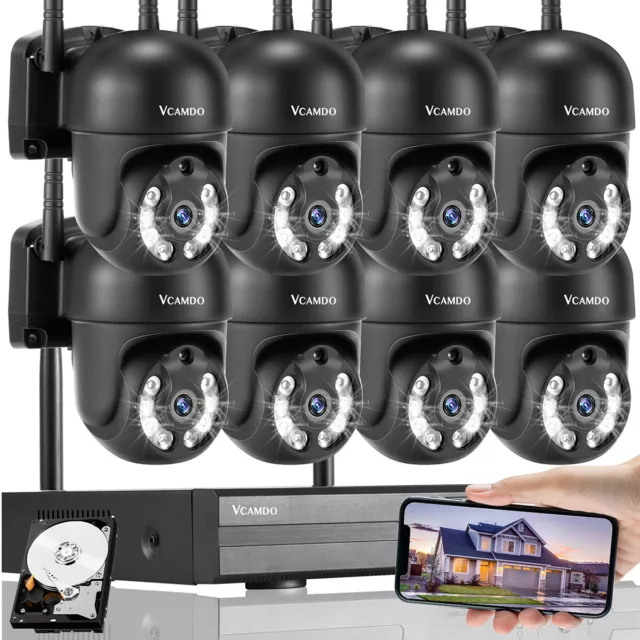 8 canales CCTV 3MP PTZ Sistema de Seguridad Inalámbrico para el Hogar Kit de Cámara EE. UU.