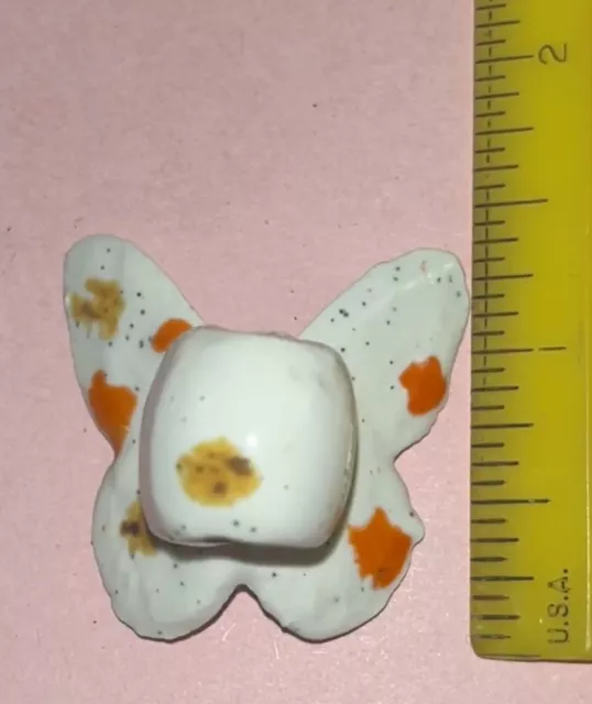 Ceramic Macrame Beads 7 Butterflies Red Orange Green White 5