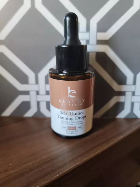 Beauty By Earth - Self Tanner Tanning Drops for Face or Body, Medium, 1oz -