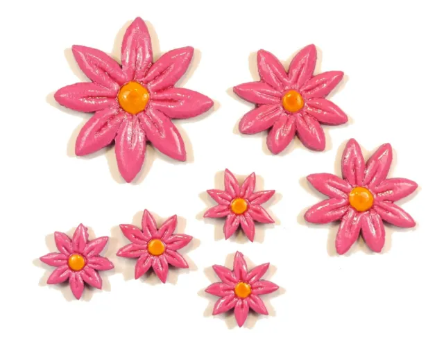 Mosaiksteine - Blumen - Blüten - Farbe: pink(dunkel) - 3 Grössen - 2.WAHL!!