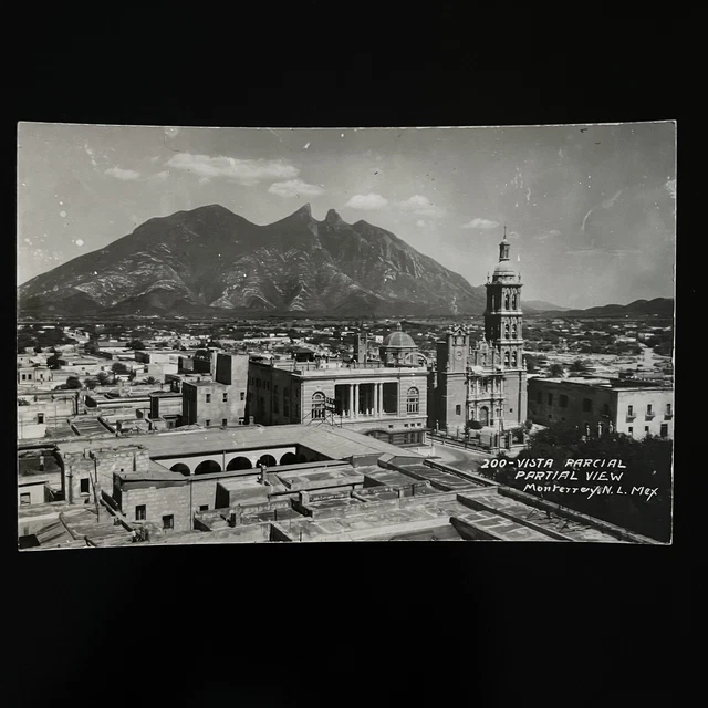 RPPC 1930 Aerial View Monterrey Mexico Vintage Photo Postcard
