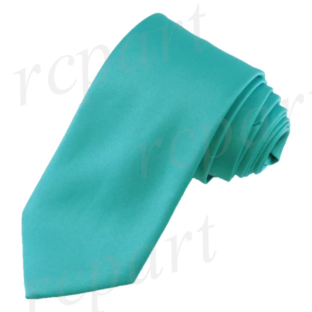 New Polyester Men's Neck Tie only solid formal wedding prom party teal blue