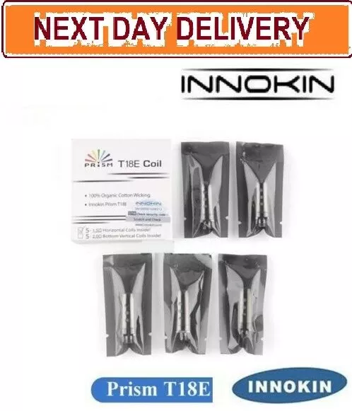 Innokin T18E Coils T22E GENUINE Prism Endura  Tank Coils Heads 1.5ohm (pk 5) uk