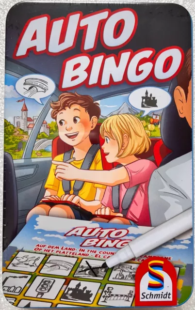 Auto Bingo Metalldose Schmidt Spiele Familienspiel Reisespiel Kinderspiel 51434