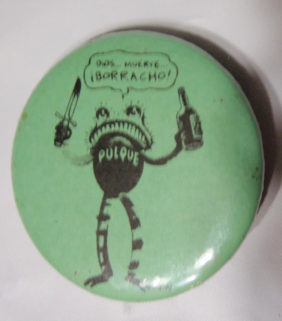 Pulque Drunk Frog With Knife And Booze Green PIn Vintage Collectible Mexico