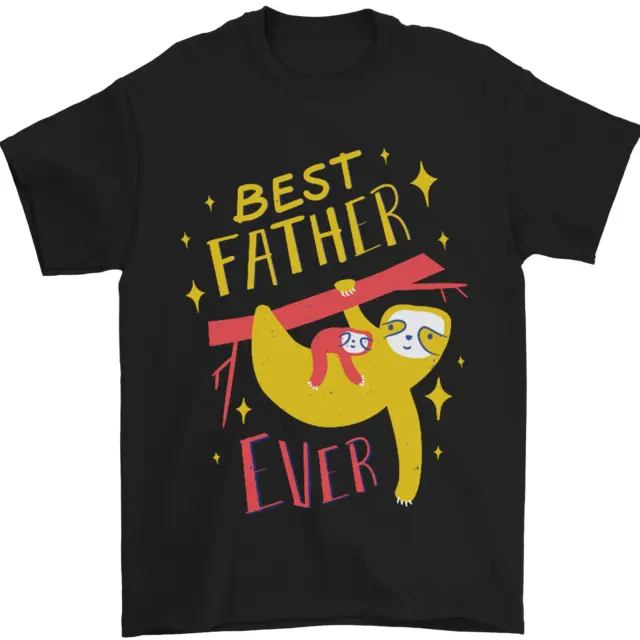 T-shirt da uomo Fathers Day Funny Sloth Daddy Papa 100% cotone