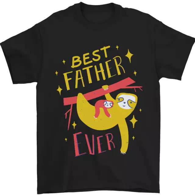 T-shirt da uomo Fathers Day Funny Sloth Daddy Papa 100% cotone