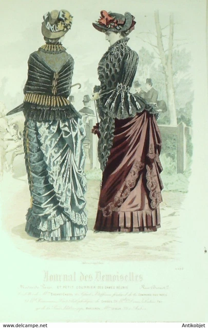 Gravure de mode ancienne 1869 vêtements pour enfants issue de magazine
