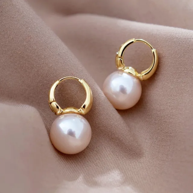 Elegant Pearl Dangle Drop Earrings for Women,Gold Hoop Earrings,Pearl Earrings