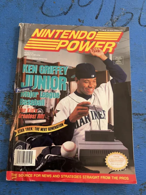 Nintendo Power Magazine Volume 59 April 1994 Ken Griffey Jr w/ Poster & Cards