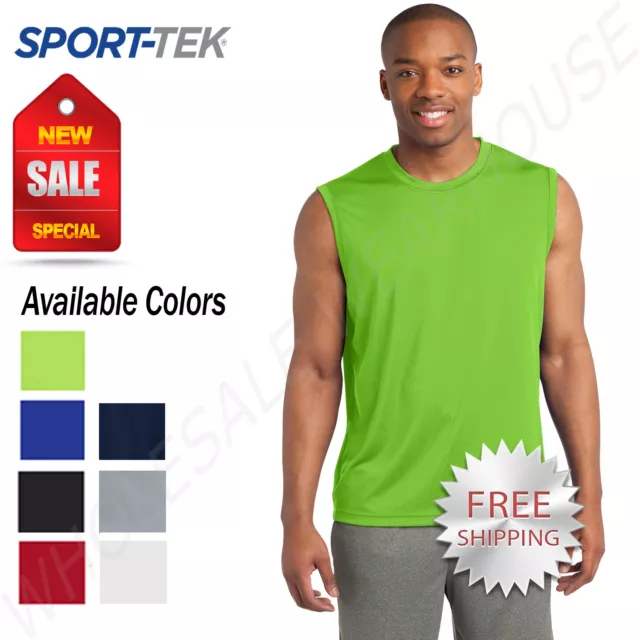 Sport-Tek Mens Sleeveless Dri-Fit Moisture Wicking Muscle T-Shirt M-ST352