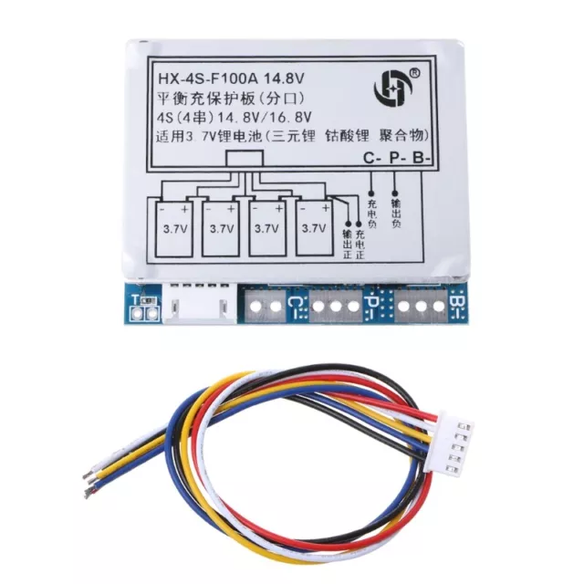 4S 100A 14.8V Li-ion Lithium 18650 BMS PCM for Protection Board with Bal