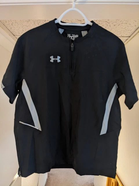 Under Armour Youth Large Loose Fit Baseball Jacket 1/4 Zip Jacket Pullover Black