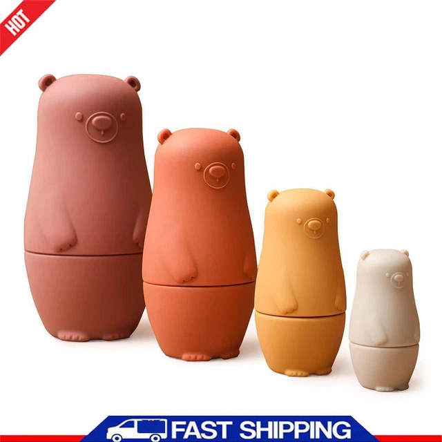 Color Size Matching Toys Best Gifts Montessori Toy for Boys Girls (Red Bear) ?
