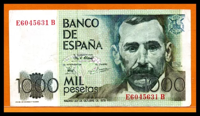 España VF Note 1000 Pesetas 1979 P-158 "Benito Pérez Galdos" (Envío Bajo)