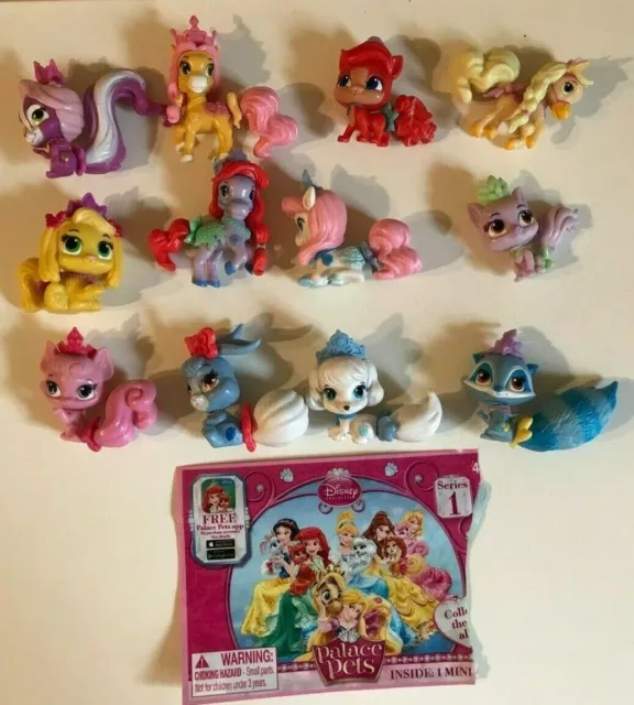 PRINCESA DISNEY ~ ""MASCOTAS DE PALACIO"" ~ JUEGO COMPLETO DE 12 MASCOTAS ~ SERIE 1 ~ CON 1 paquete abierto.