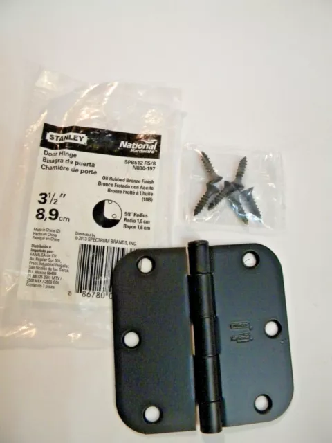 Stanley National Hardware N830-197 Door Hinge 3-1/2" Oil Rubbed Bronze Finish