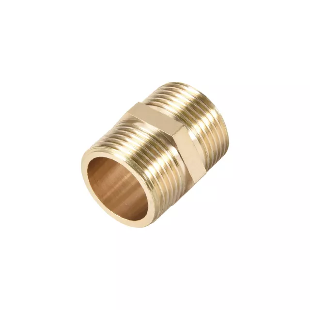 Brass Pipe Fitting Connector Hex Nipple Coupler 3/4 x 3/4 G Male Fittings