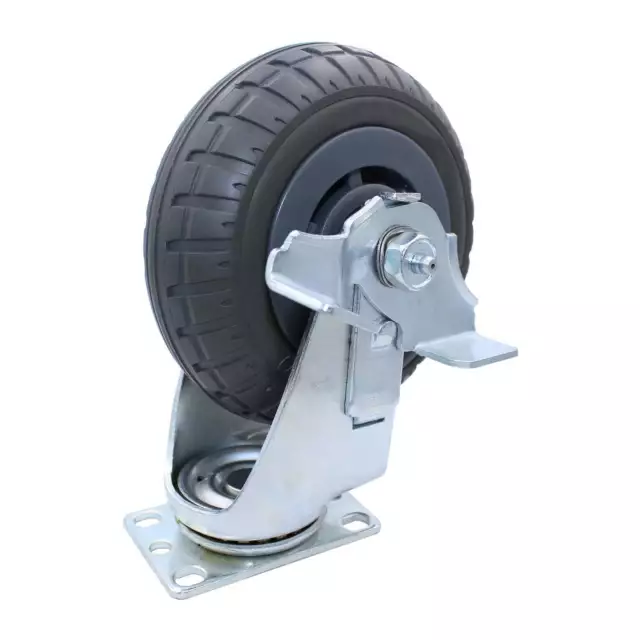 SNAP-LOC 400 lb Caster 6 Inch Extreme-Duty Synthetic Rubber Swivel-Brake