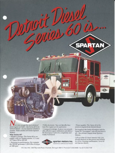 Fire Equipment Brochure - Spartan - Detroit Diesel - Series 60 Engine (DB242)