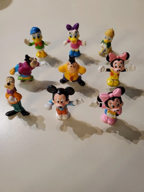 Mickey Mouse Minnie Donald Duck Daisy Goofy Pete Lot of 9 PVC Figures Disney