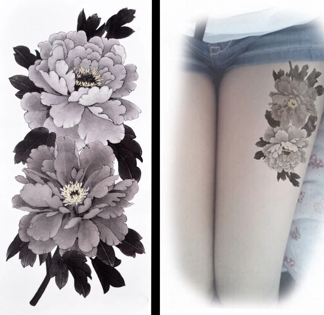 Tatouage Temporaire Cerf Et Fleur - Décalque étanche, Taille Moyenne, Marque Beldis, Idéal Fête Ou Vacances