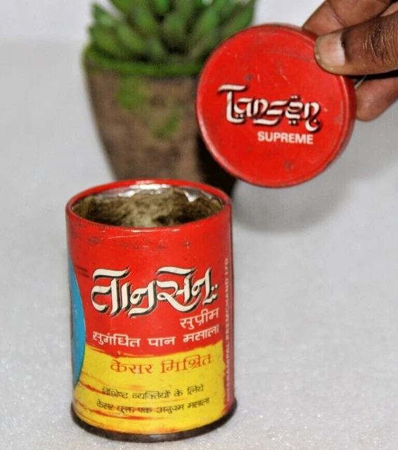 Vintage TANSEN KEASR PAN Masala Litho Print Caja de lata vacía 14064