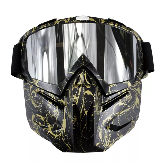 Modular Motorcycle Bike Riding Helmet Open Face Mask Shield Goggles Detachable