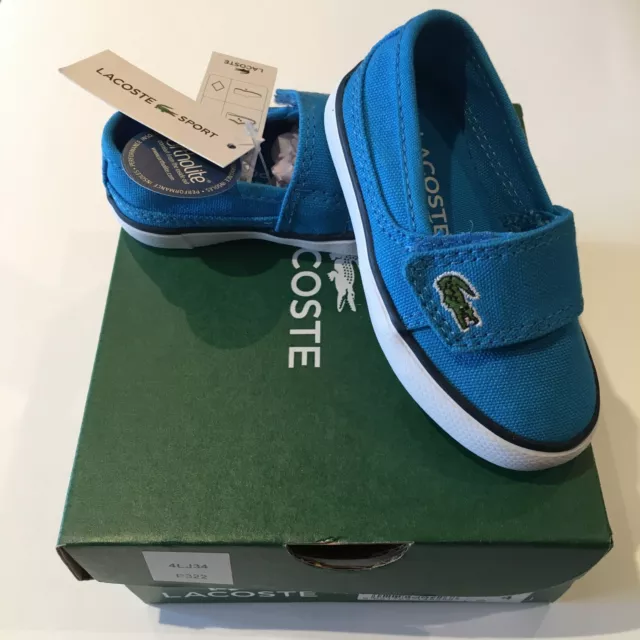 Lacoste Marice Blue UK4 EU20 Infant Pumps BNWT Baby Boys Trainers Shoes RRP £32