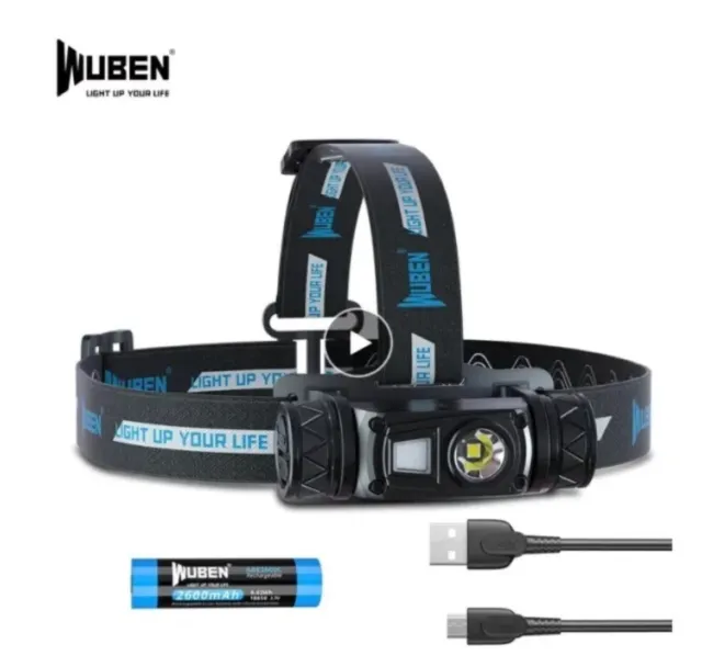 Wuben H1 LED Headlamp Flashlight Rechargeable Headtorch Camping Cycling Torch