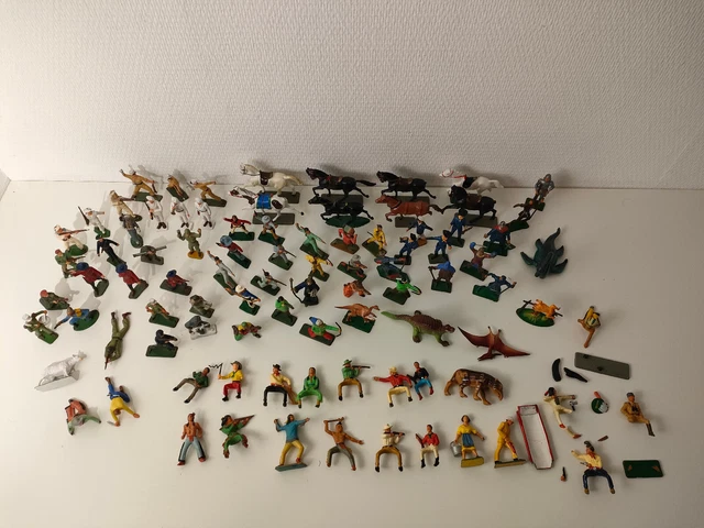 lot de FIGURINES ANCIENNE cowboys indien cheval , STARLUX Etc... SOLDAT
