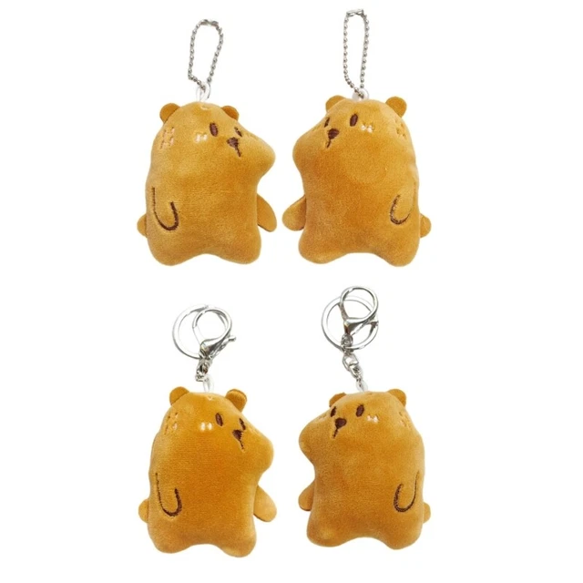 2 Pieces Bear Pendant Keychains Plush Keyrings Backpack Pendants Dolls for Girls