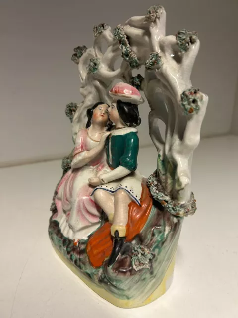 Staffordshire Bocage Figure Group Of Courting Couple Height 20cm 2