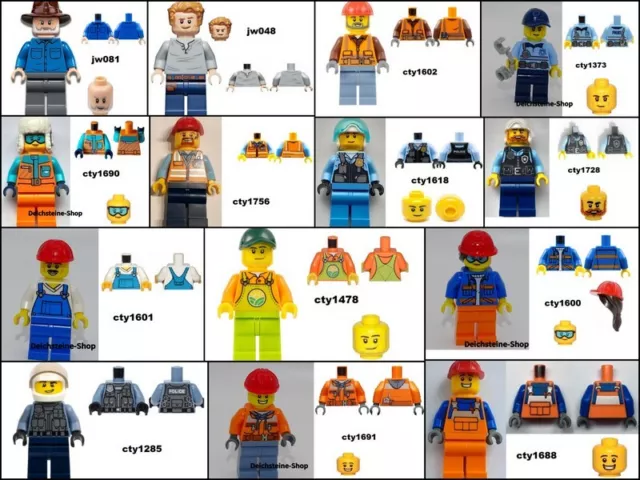 Lego Minifiguren Figur City Town NEU Polizei Bauarbeiter cty1602 1285 1691 1373