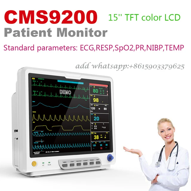 PORTABLE PATIENT MONITOR Vital Signs ICU CCU ECG+NIBP+SPO2+TEMP+PR ...