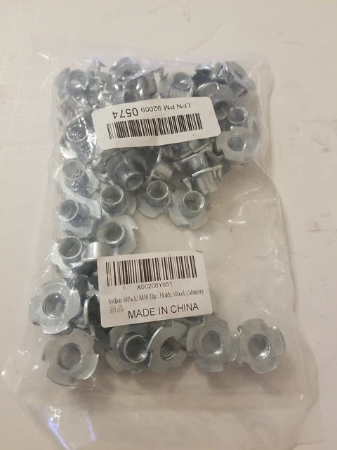 50packs M10 Threaded Insert Tnut Four Pronged Tee Nut For Rock Climbing Holds Wo