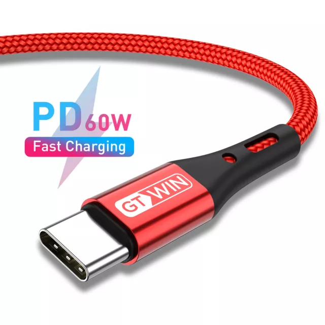 USB-C to USB-C Typ C Schnellladekabel Datenkabel PD 60W Kabel für Huawei Samsung 3