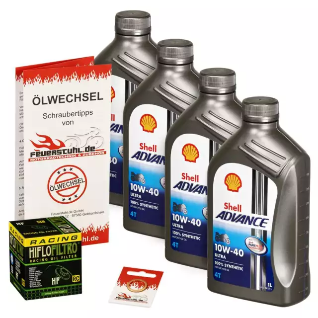 Ölwechselset Ducati Pantah 350 /SL /TL /XL 82-84 Shell Advance Ultra 10W40 Race