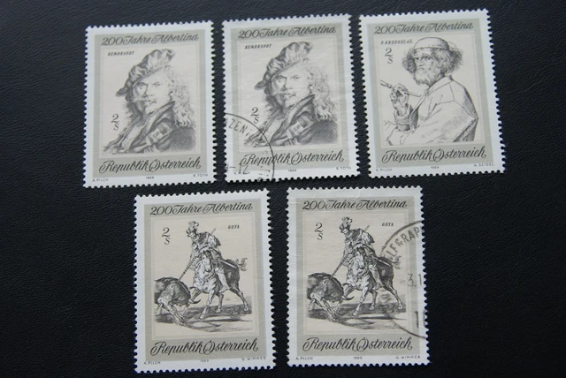 ÖSTERREICH, 1969, 200 Jahre Albertina (3 Marken postfr, 2 Marken