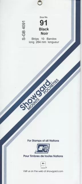 SHOWGARD MOUNTS 91 mm strips  264mm long BLACK pack of 10
