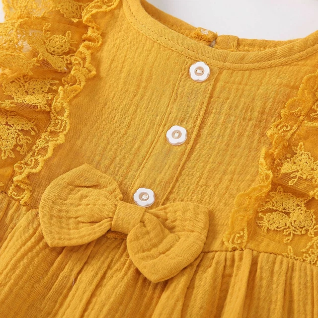 Abiti neonate bambine vestiti pizzo arricciatuma tuta tuta 10