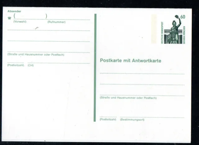 Bund 1990:  Mi.-Nr.  P 143 II:  Postkarte  Sehenswürdigkeiten   **     (D003)