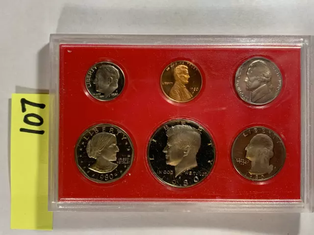 1980 US Mint, Proof Coin Set, No Box, No Stand, OGP. Beautiful Coins!